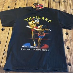 VINTAGE Joligolf Thailand Muay Thai Kick Boxing T-Shirt  Size Large